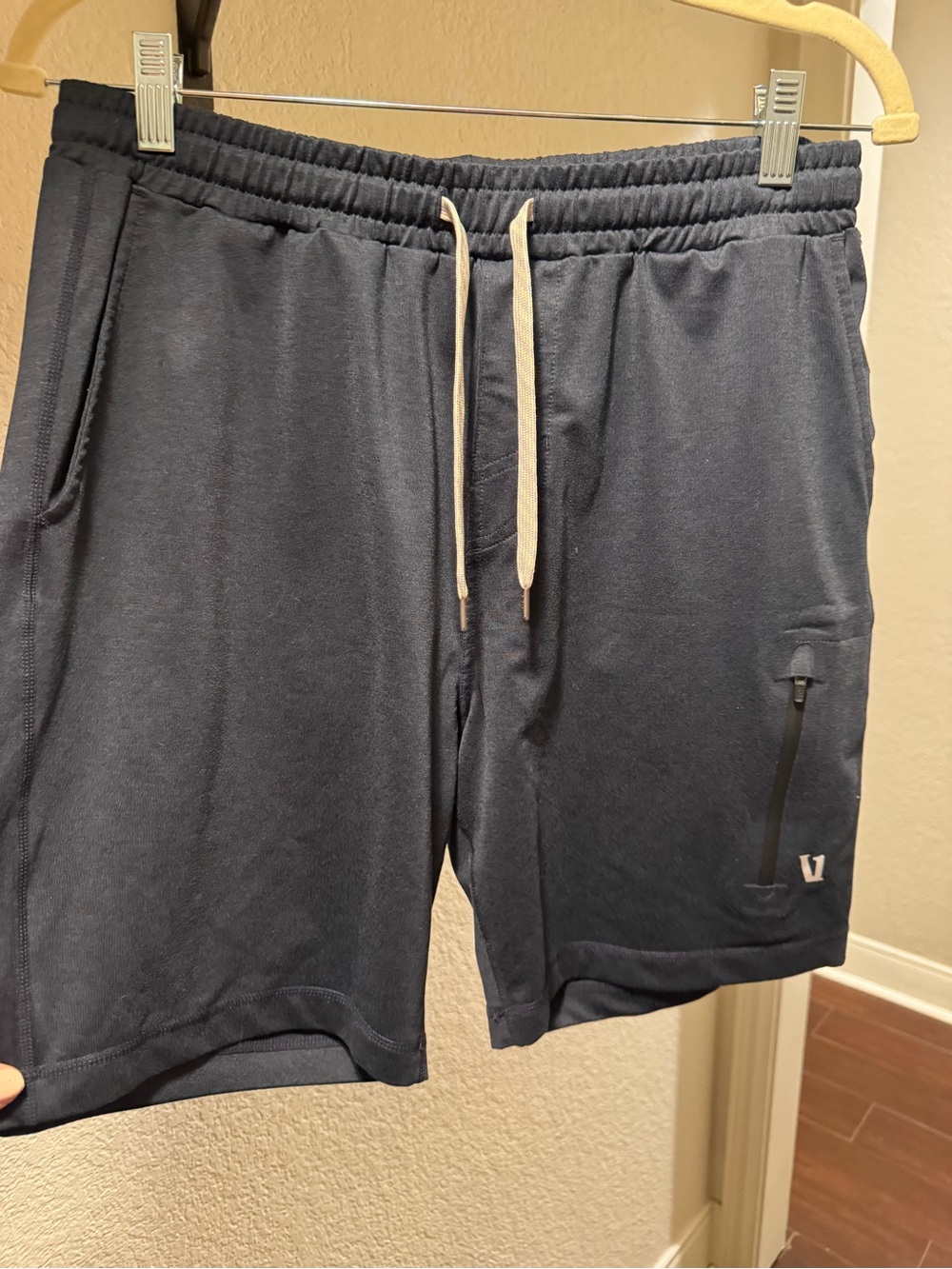 Men's Navy Athletic Drawstring Shorts with Contrast Cord